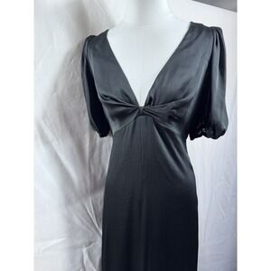 NWT$285 Sachin & Babi [ 2 ] V NECK Short Sleeve V Neck Alli Gown Black Q1142